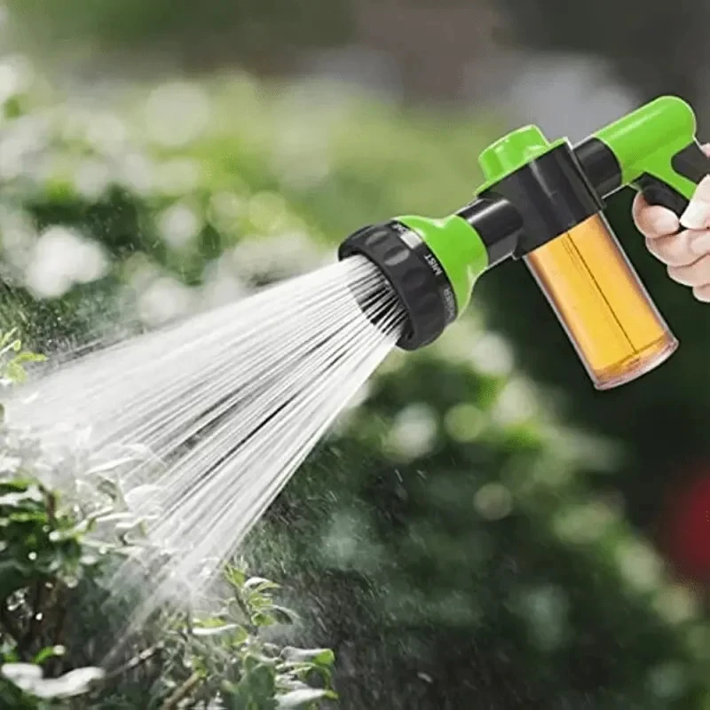 8 Spray Patterns for Watering Plants Garden Hose Nozzle High Pressure Spray Gun Nozzle for Watering Plants Lawn Patio, Cleaning