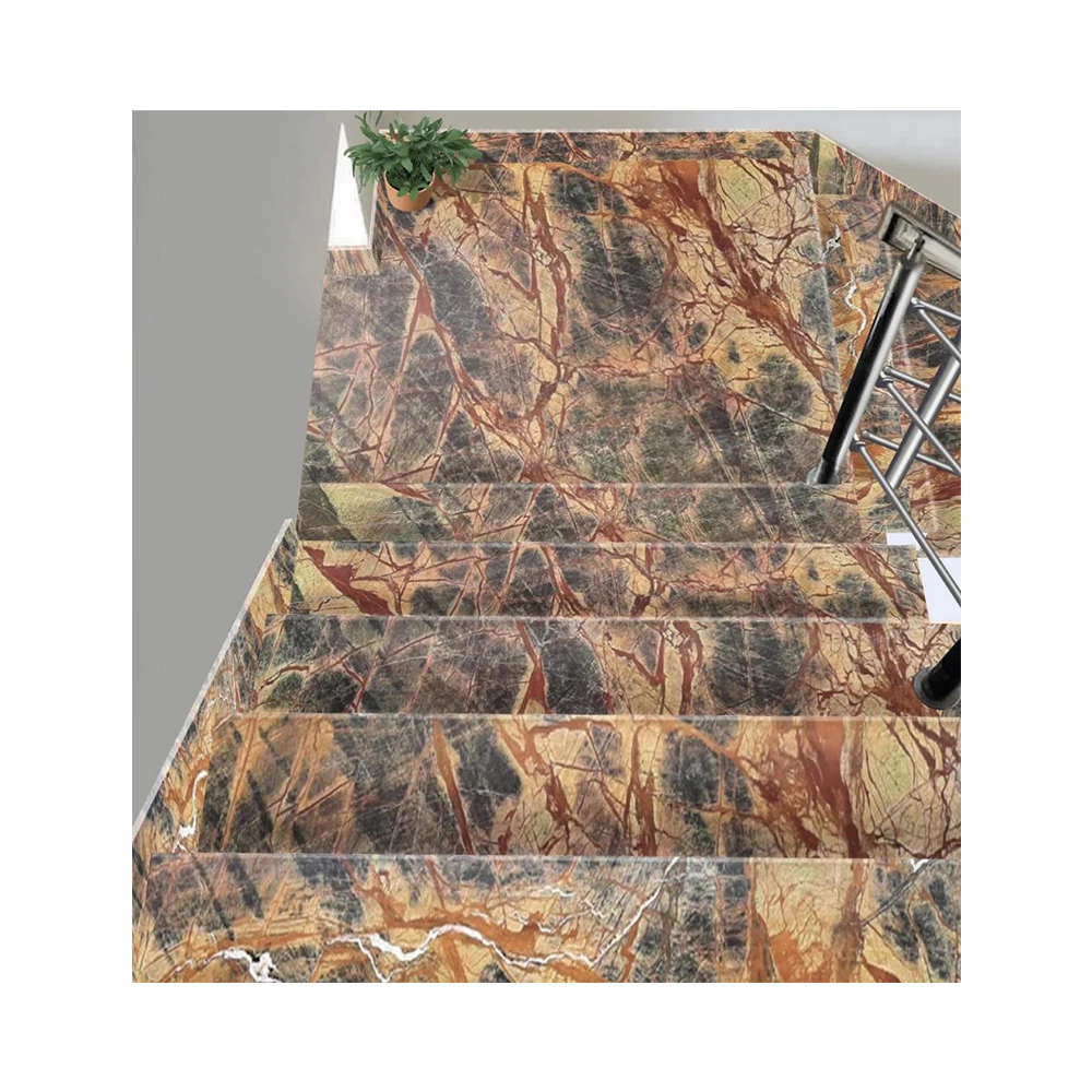 New Pattern Colorful Brown Flooring Slabs Marble Rainforest Stone Customized Sizes Wall Tiles