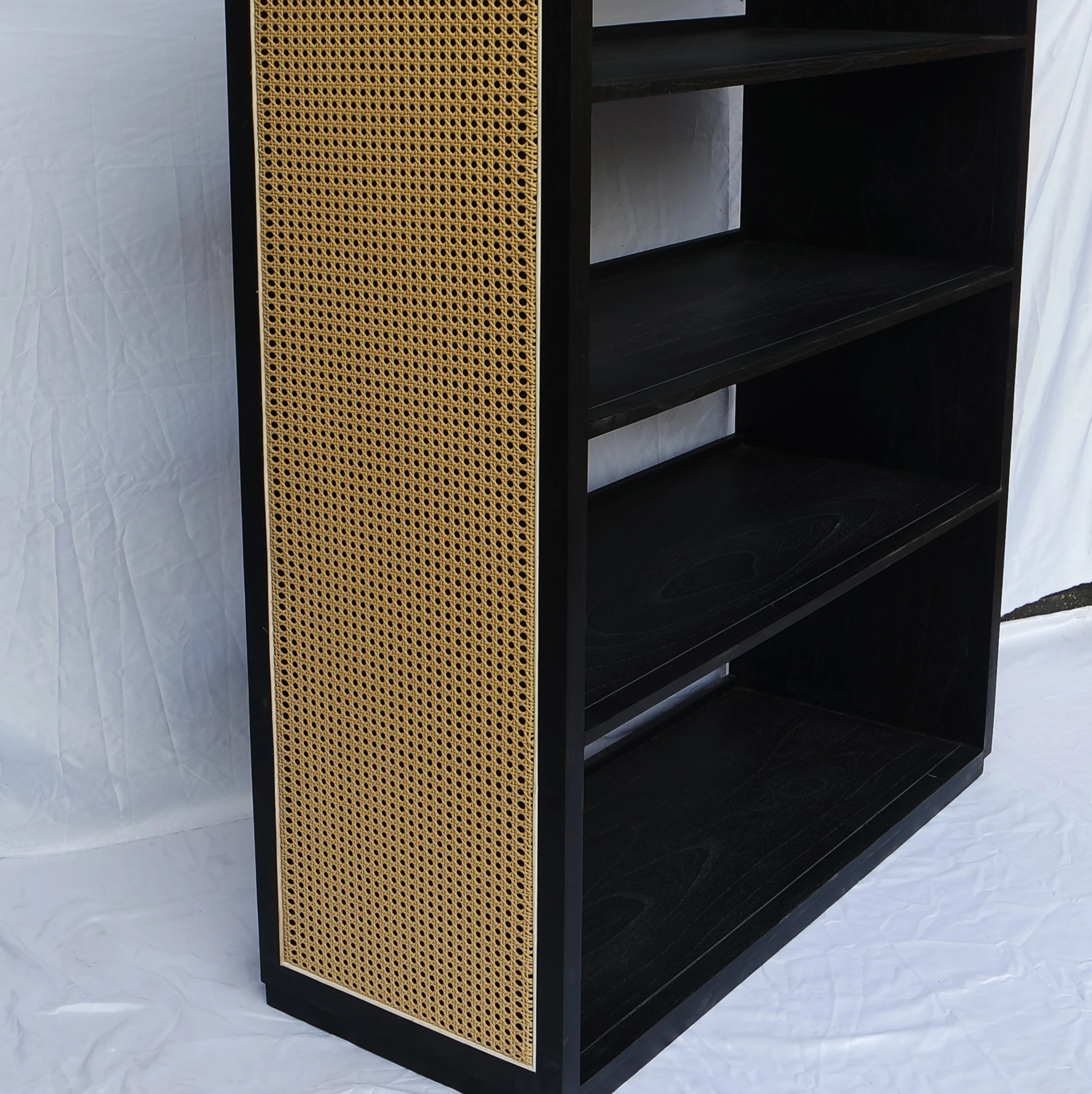 Rattan Wooden Bookcase Modern Furniture