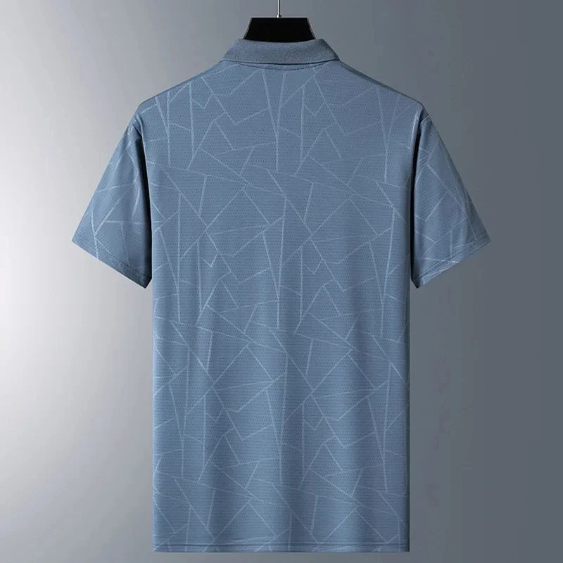 Summer Men Polo Shirts Ice Silk Short-sleeved Tee Cotton & Breathable Cool Quick-dry Nylon Polos Golf High Quality T Shirts Man