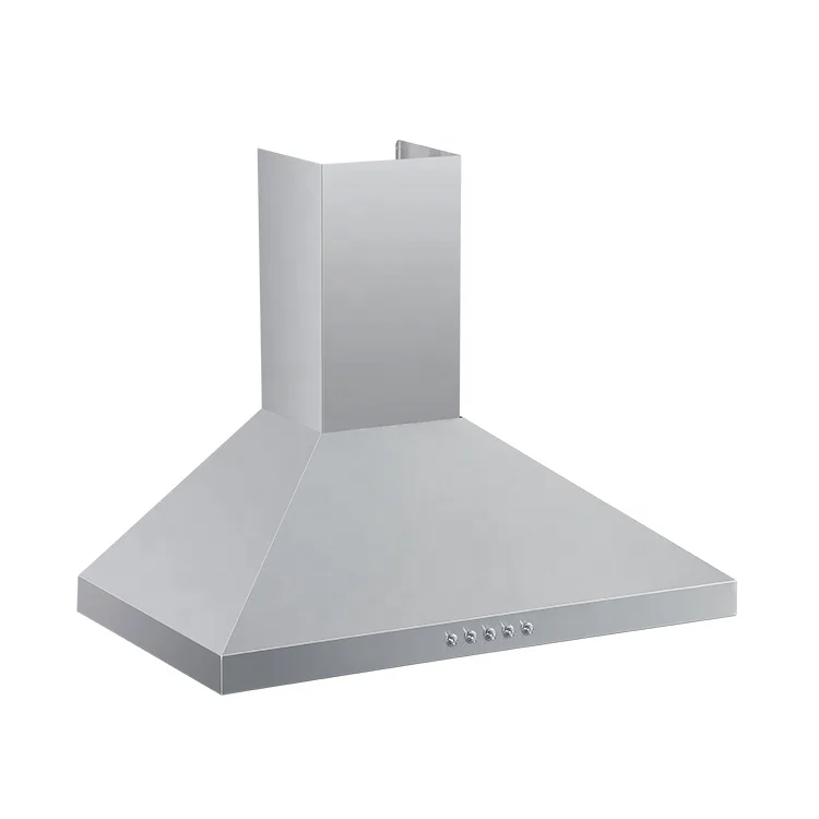 Manufacturer wholesale pyramid kitchen chimney with baffle filters cooker range hoods wall-mounted pyramid chimney hood