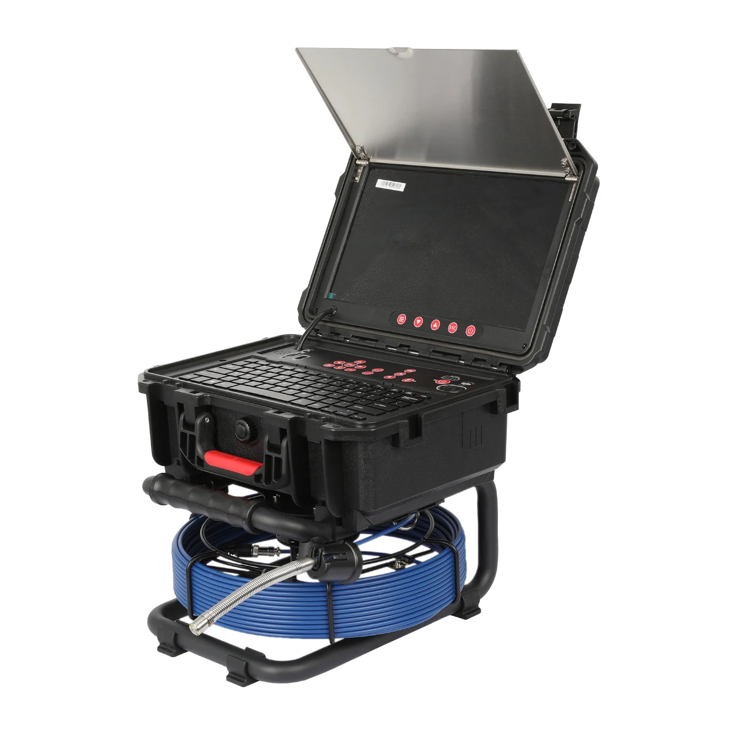 Sewer Camera Drain Sewage Drainage Qy6566-12.8mm (30M) 13.3 Inch HD Pipe Inspection Camera 512Hz 4.8mm Blue Cable