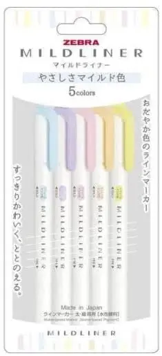 New Zebra MILDLINER Highlighter 5 Color Set WKT7-5C-YC New Colors 2022 MADE IN JAPAN
