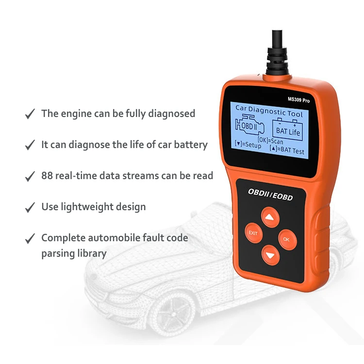 MS309PRO Auto Code Reader Scanner OBDII\/EOBD Code reader Car Diagnostic Tool