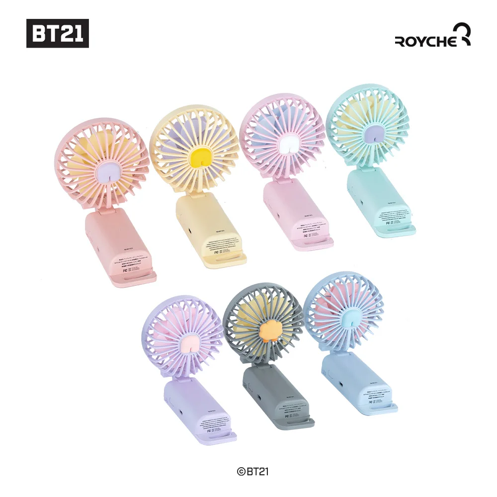 BT21 Portal Dual Blade Handy Fan Mini Table and Handheld Foldable USB Charging Fans