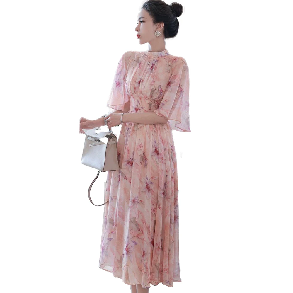 True seduction in a new summer dress with a French design, featuring classic patterns and a deep-cut back, made in Vietnam