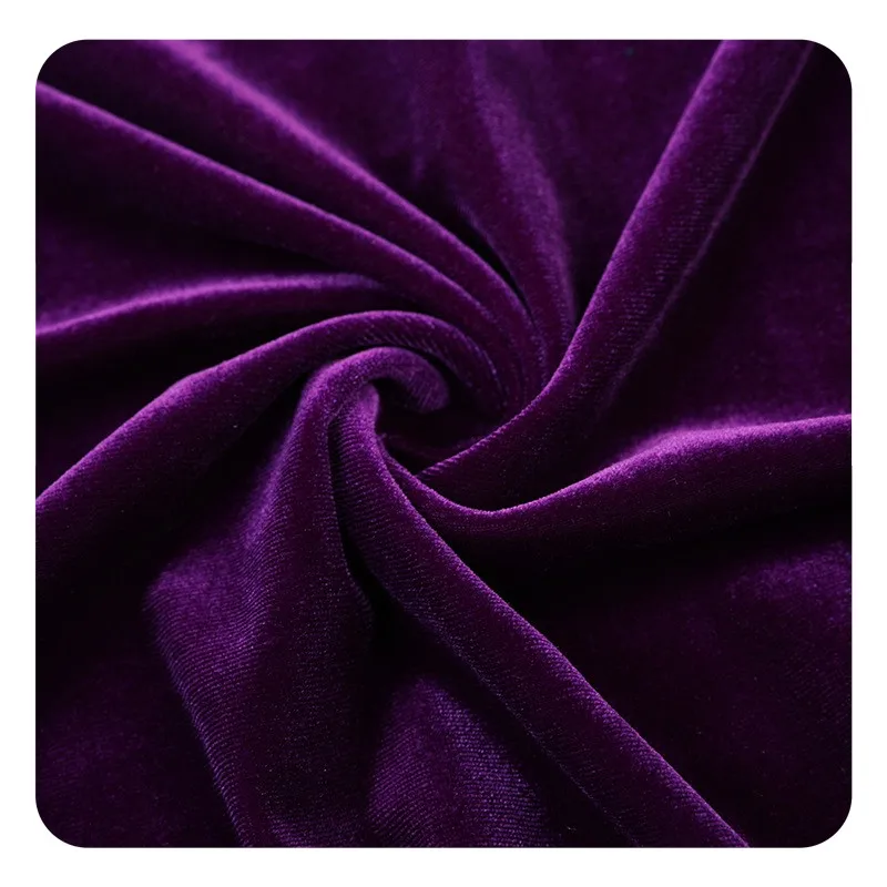 High quality soft stretch korean velvet micro shiny garment velour fabric