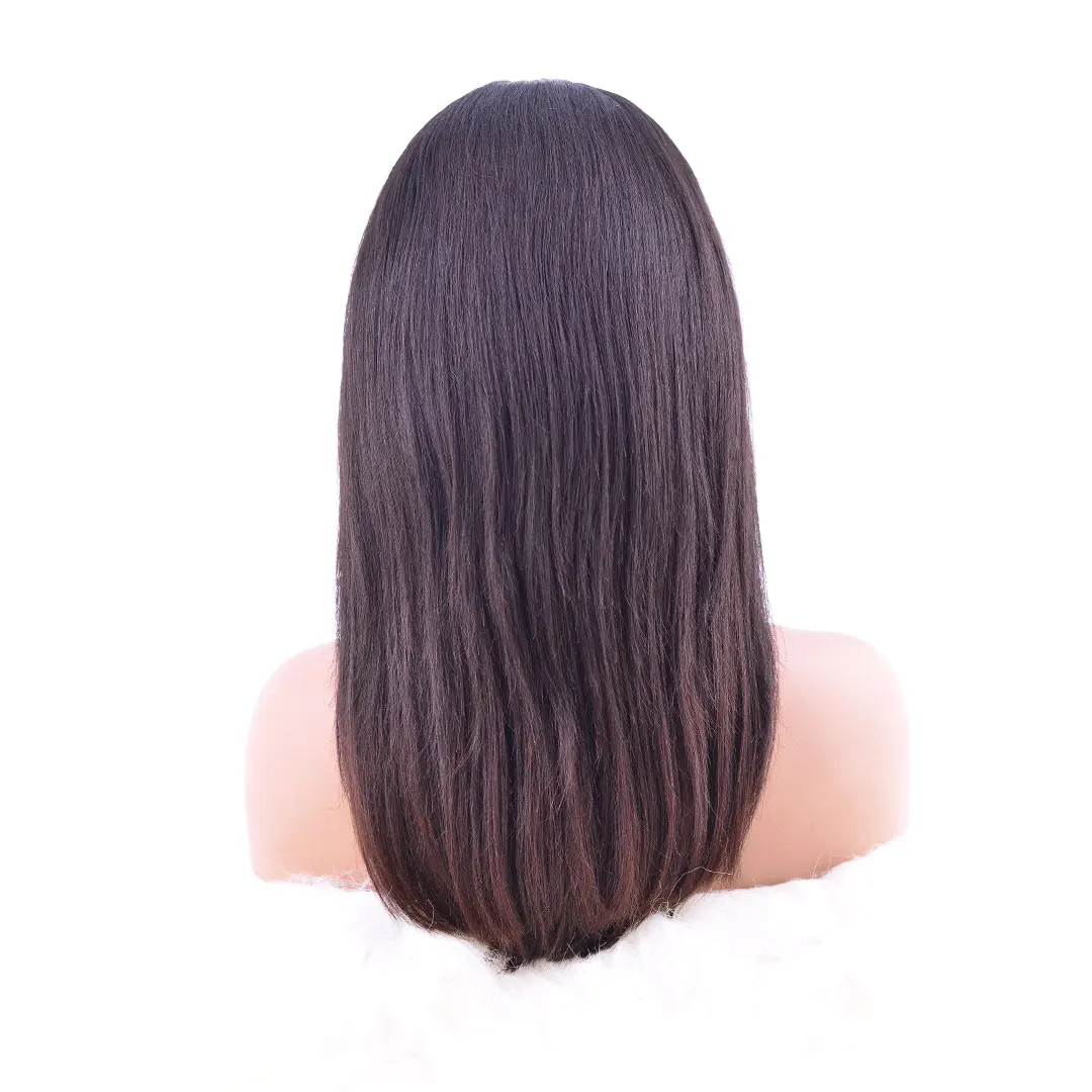 Indian Straight Frontal and Closure Wigs 100% Natural hair Customized Wigs Indian Raw hair Wigs for Black women Baby Hair