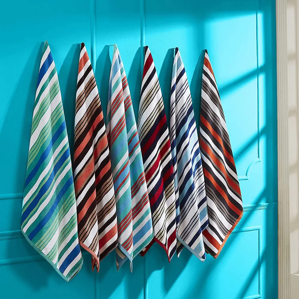 100% Cotton Terry Cut Velour Beach Changing Towel Durable Material  Velour Towels