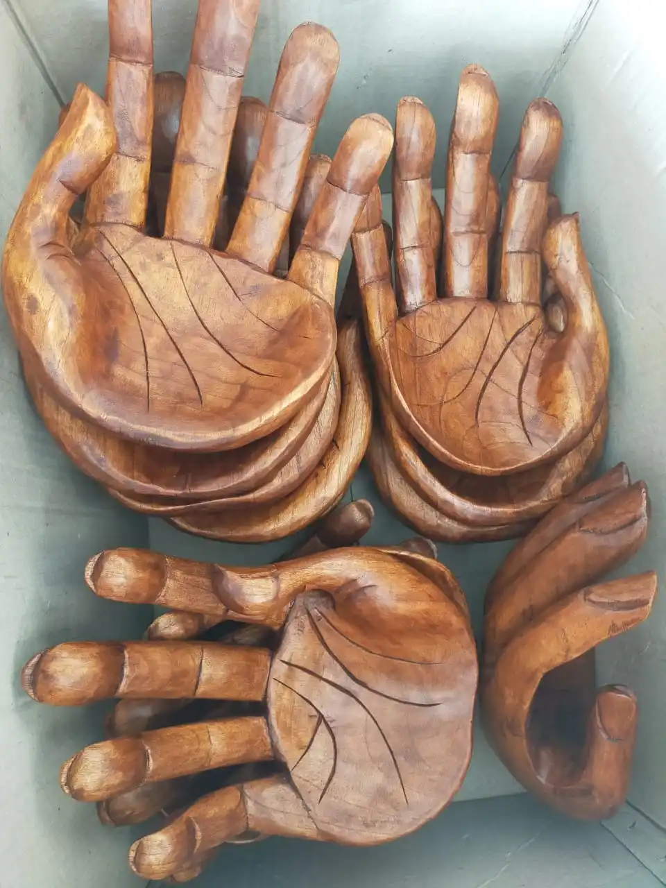 Wooden Hand Praying Bowl