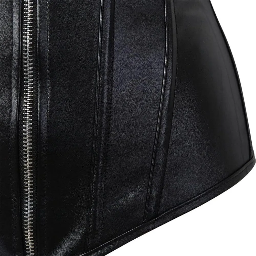 Black Sexy  leather  Gothic Over bust Steel Boned Plus Size customized and color  Corset Top women corset for winter wear