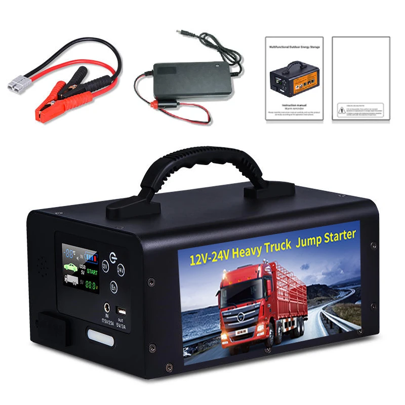 12v/24v jump starter 63000mAh Portable Power Bank battery booster pack 12v 24v truck Jump Starter for heavy duty truck