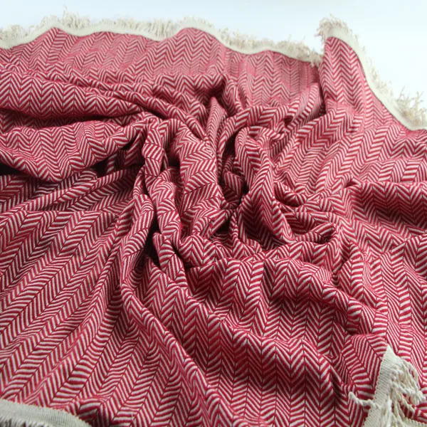 Beautiful Hand Woven Trendy Round Beach Towel For 2022 Damla Round  Beach Towel Red Color with tassels