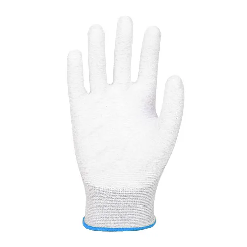 FP211 Polyester Mixed Carbon Knitted Material Gloves PU ESD Gloves Touch Screen Gloves