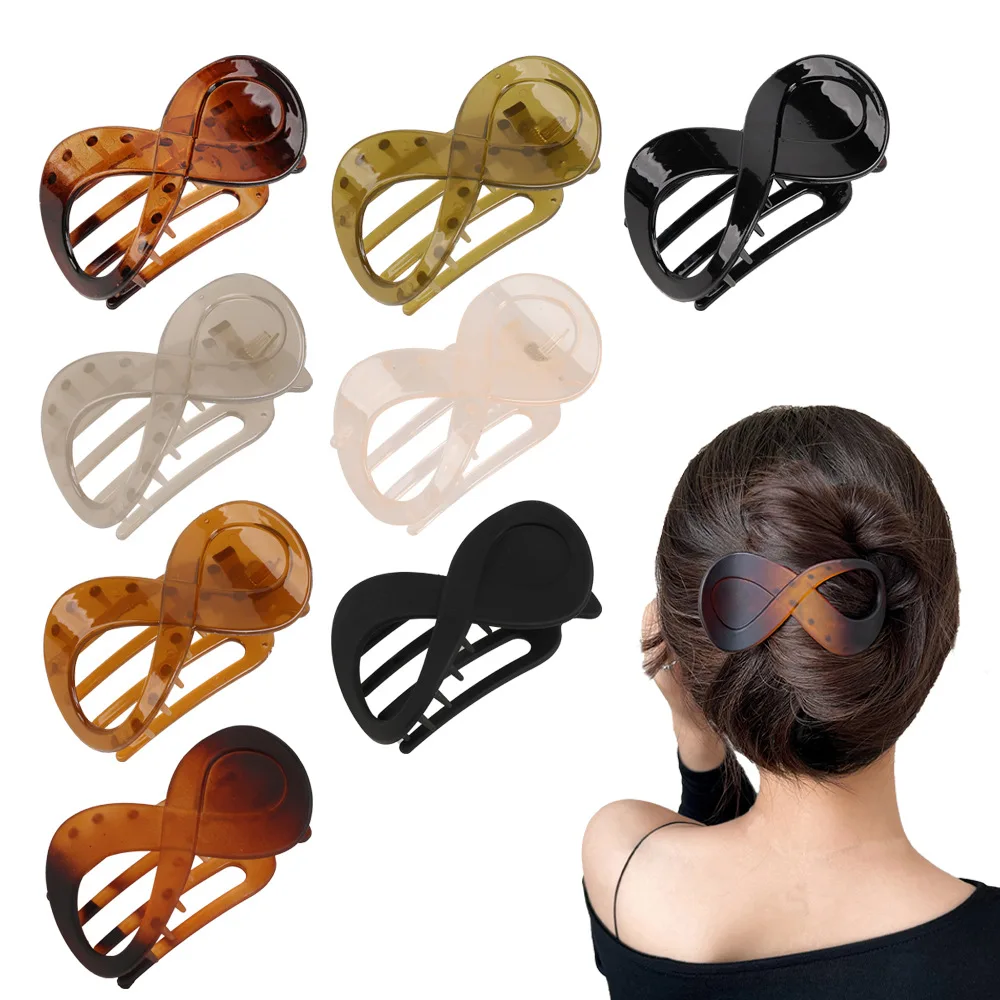 French Small  Concord Curved Hair Claw Clips Side Slid Flat Hair Clips No Slip Strong Hold Duck Clips Hair Accessories for Women