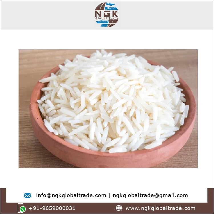 Best Quality Top Selling Pure Original Taste Soft Texture Long Grain Rice White Pusa Raw Basmati Rice from Indian Supplier