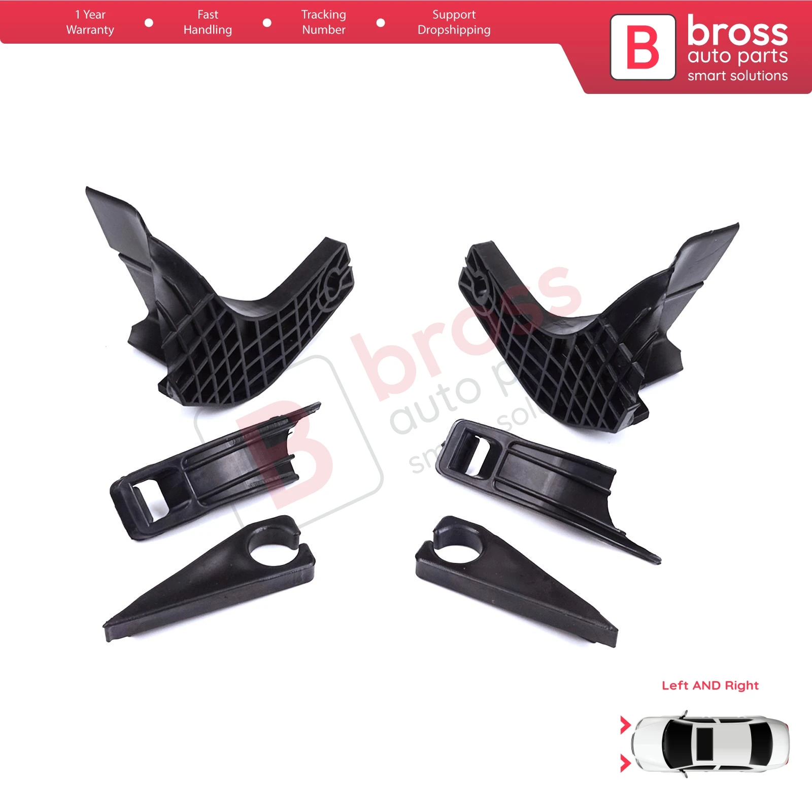 BHL571  Headlight Holder Mount Repair Bracket Tab Set Right Left Side for Ford Transit Tourneo Custom MK1 V362 2012-2018