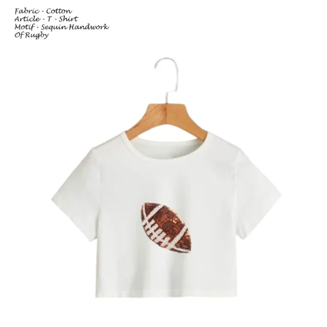 Buy Sequin Patches Embroidery Women Shirts Rugby Sequin Patches Wear Rugby Apparel Dress For Sale By Indian Exoroters