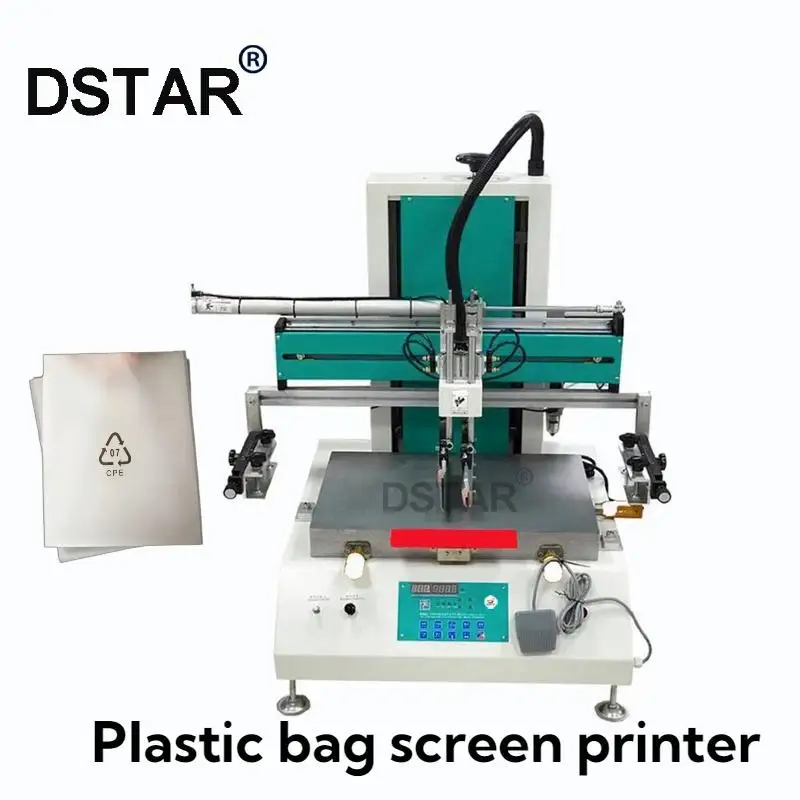 Cheap price PVC bag screen printing machine plastic bag semi-automatic flat silkscreen printer screen equipment