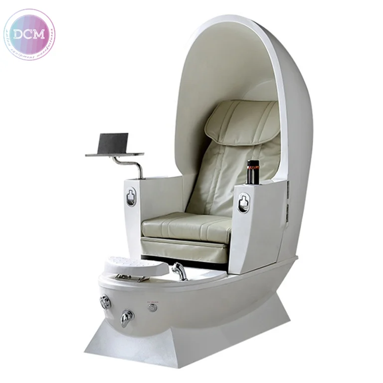 guangzhou salon supplies pedicure chair egg white egg shaped pedicure chair with tray