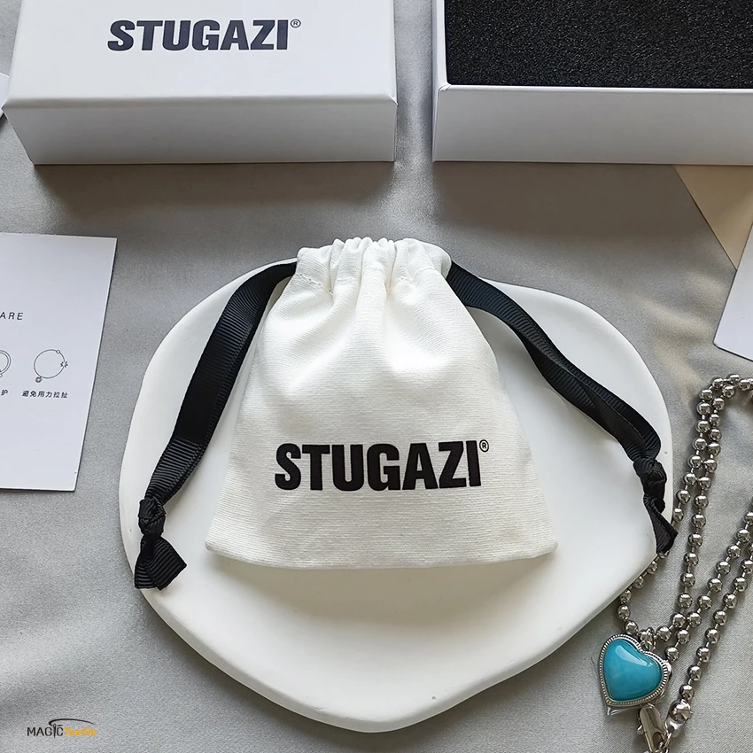 Wholesale Custom Logo Natural Organic Beige Gift Candle Drawstring String Canvas Jewellery Packaging Jewelry Cotton Pouch