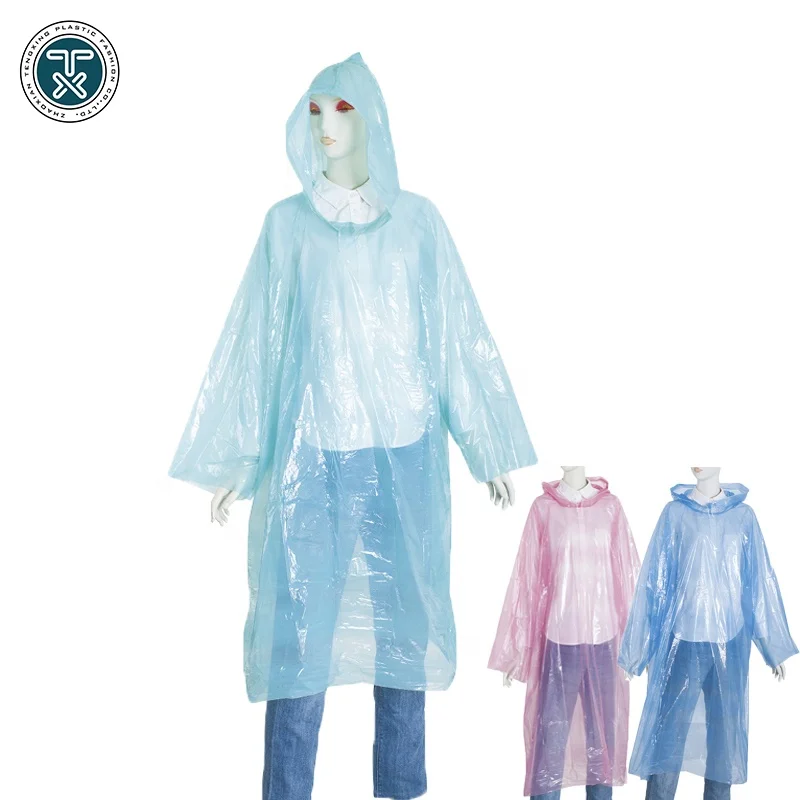 Cheap Rain Poncho t Transparent Disposable Rain Coats Adults