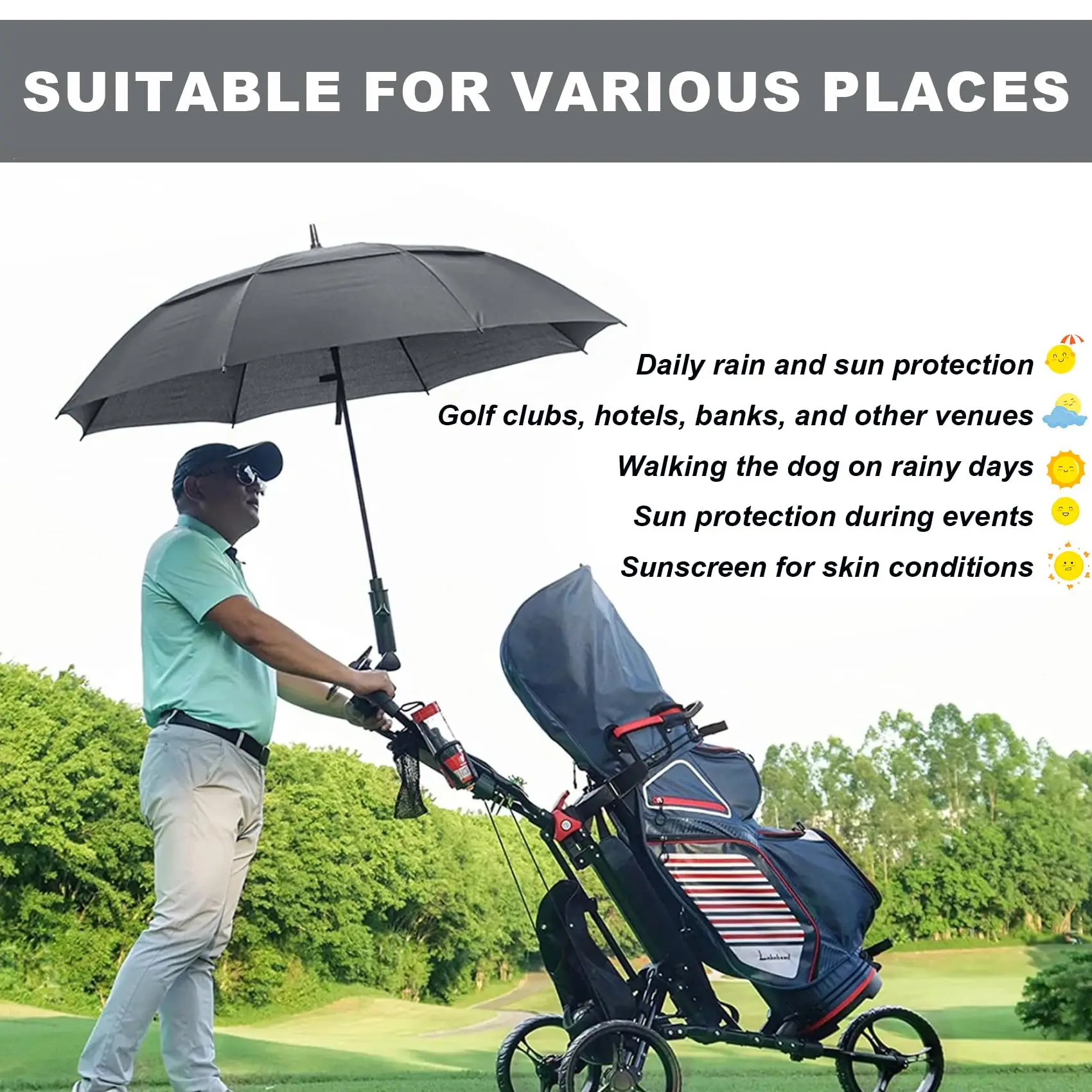 Innovative shenzhen wholesale 30 inch large windproof logo prints big luxury promotional branded custom golf umbrella