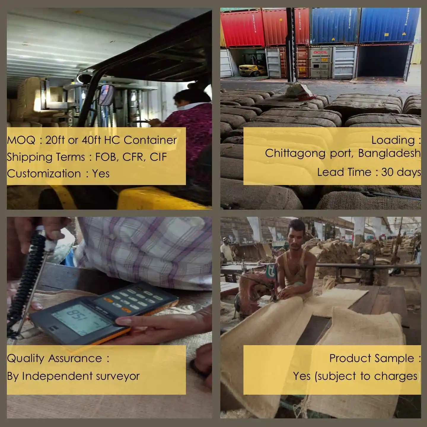 42x29 inch 907g top rated jute bags for agricultural packing food grade burlap sacks wholesale Goodman Global Bangladesh