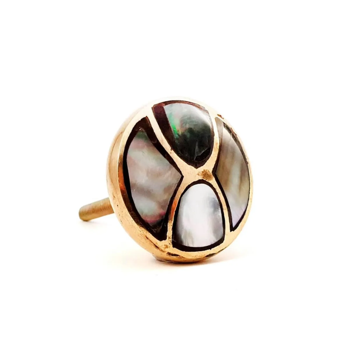 Nordic Mother Of Pearl Solid Brass Minimalist Marble brass Handle Single Hole Furniture Handle drawer knob