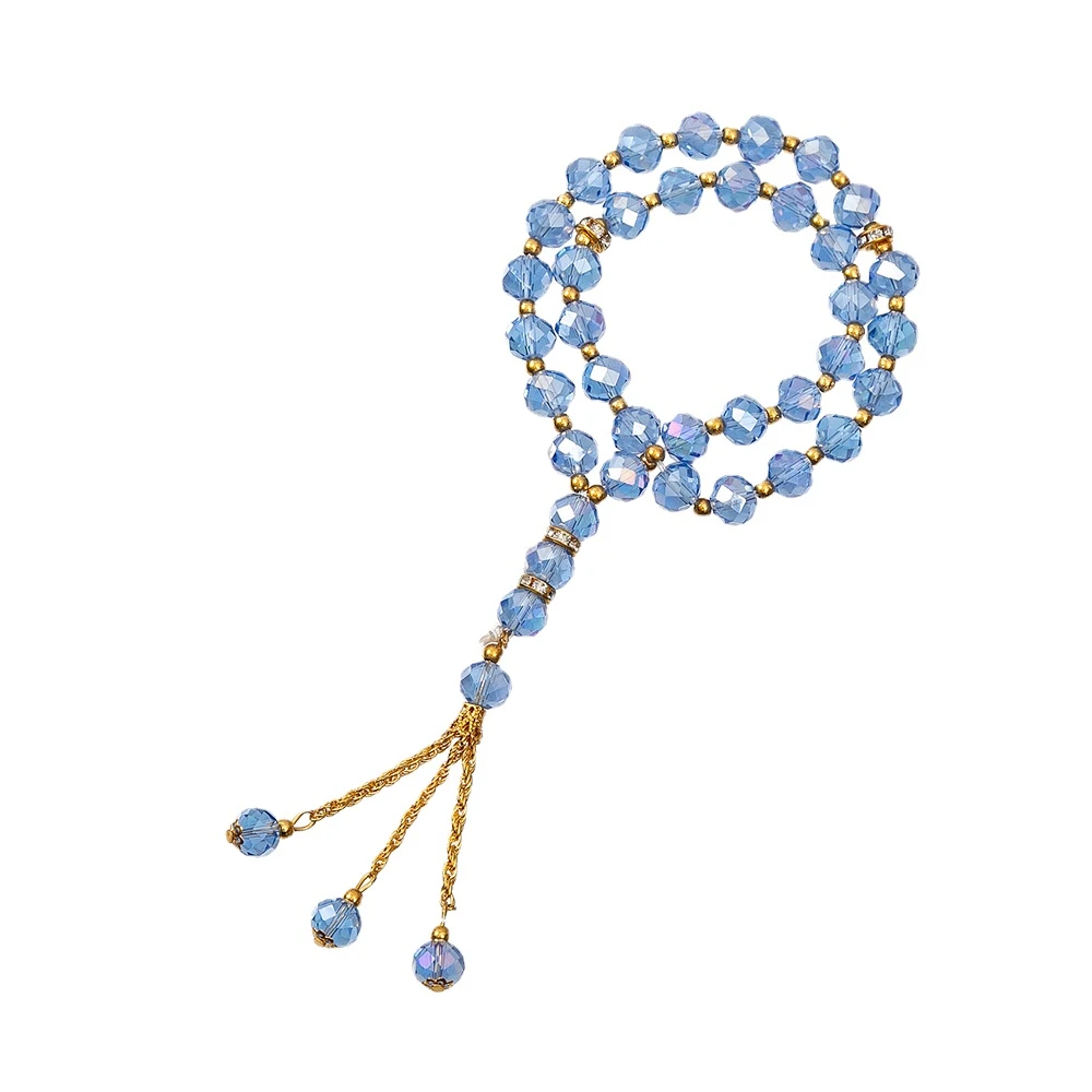 Ramadan Gift Religious Tasbih 10mm 33pcs Gemstone Round Muslim Bracelet Prayer Beads Premium Quality Crystal / Plastic