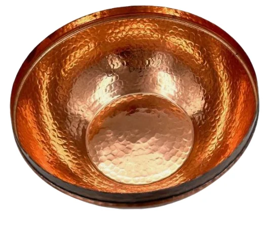Manufactory Direct Round Copper Fruit Bowl Kitchenware Accessory Good Quality Copper Polished Food Bowl