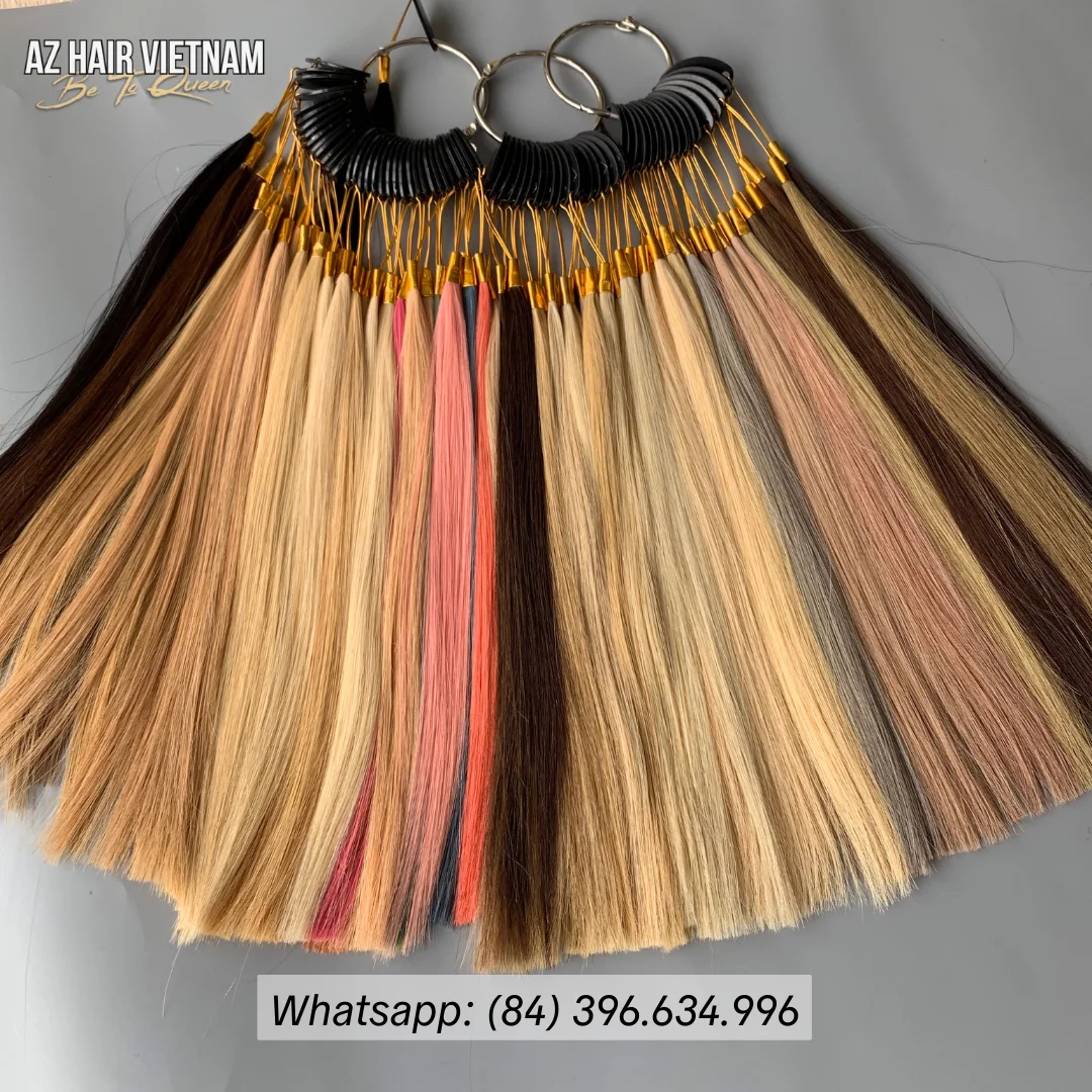 Диаграмма более 70 цветов для парикмахерской и магазина наращивания волос 100% Необработанные натуральные человеческие волосы вьетнамские пучки