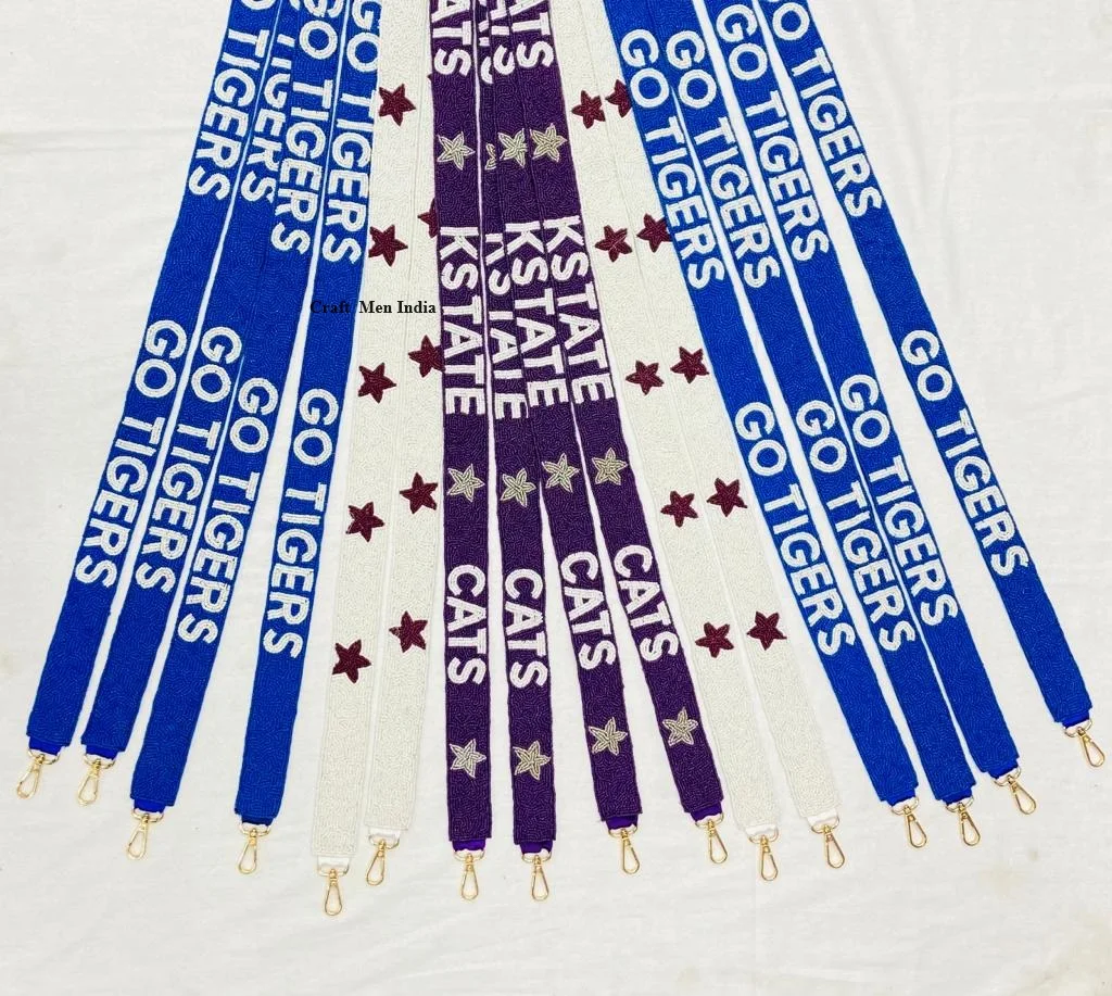 Buy High Quality Beaded Purse Strap Beaded Bag Strap Blue Beaded Purse Strap Custom Game Day Beaded Strap art deco wide strap