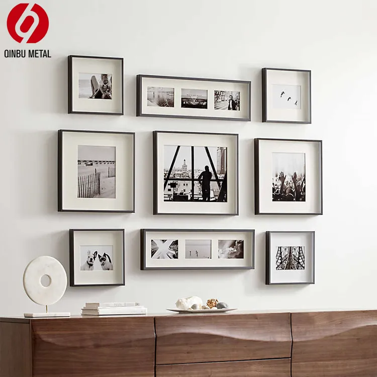 Customized  drawing Silver Anodized Square Aluminum Alloy Decorative Picture Photo Door Frame