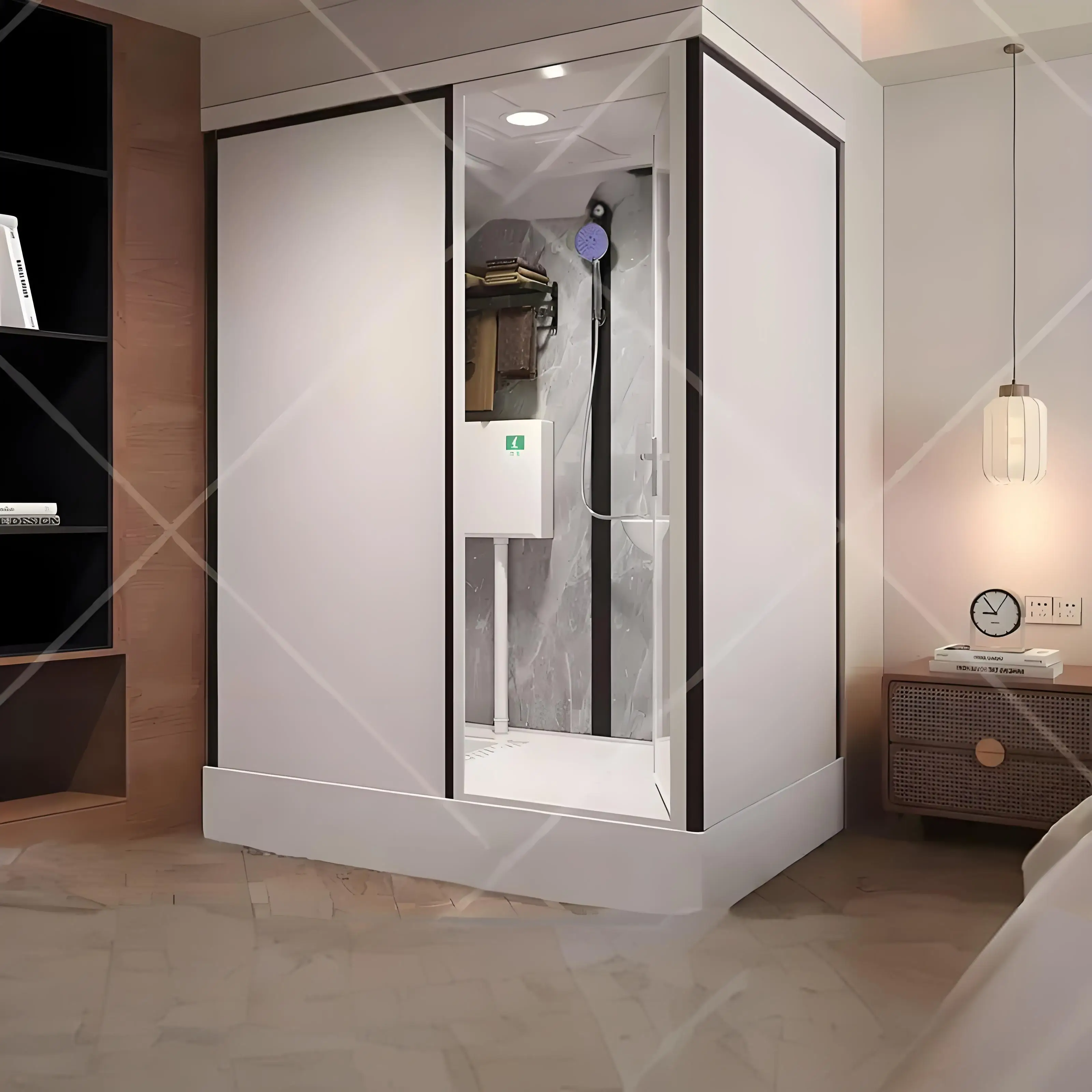 All-in-One Prefabricated Bathroom Unit Integrated Shower Toilet Modular Square Design for Hotel and Home