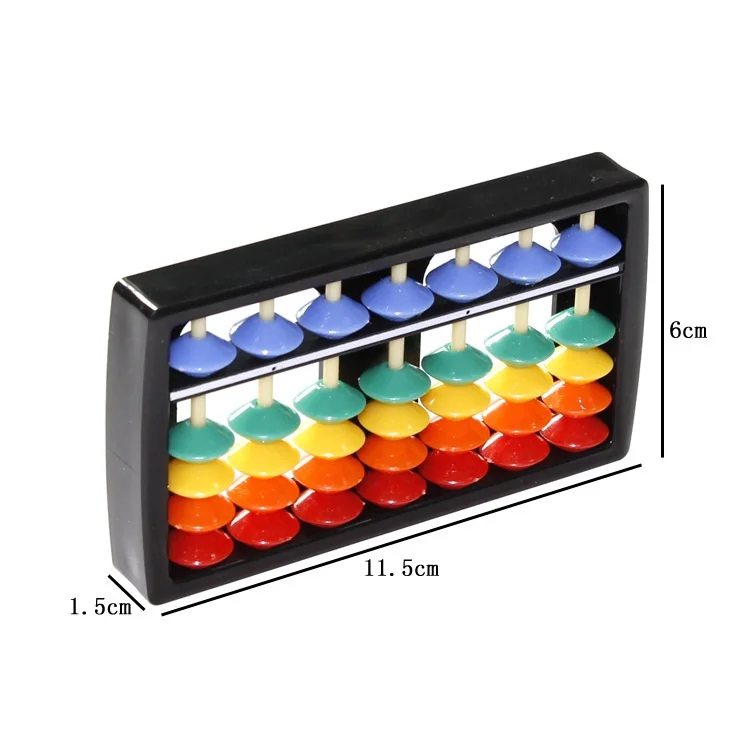 7 rods Student Abacus ABS Beads Colorful Plastic Soroban