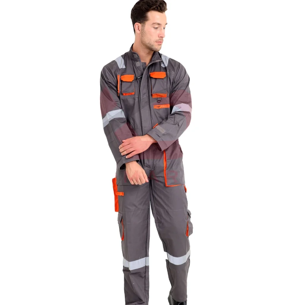 Custom Made Worker Wear Coverall Working Uniform Cotton Polyester Safety Clothing Plus Size Breathable Safety Work Wear
