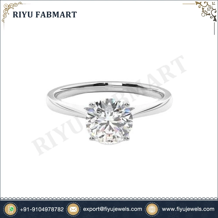 Best Selling Classic Fine Gold Jewelry White Gold Genuine Quality Certified Real Diamond Women Engagement Ring for USA Market