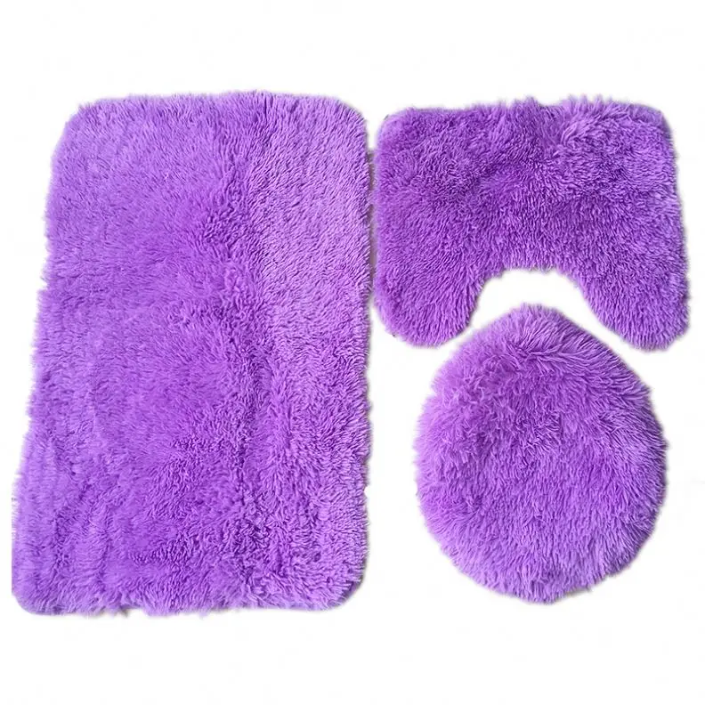 Factory Customized New Products Memory Foam Ready Stock Rugs Toilet Bath Mat 3Pcs Carpet Non-Slip Bathroom Rug Set