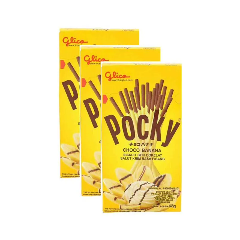 WHOLESALE Biscuit And Cookies Glico Pocky 42g Box Sweet Crispy Green Tea Banana Strawberry Indonesia Product. BEST SALE