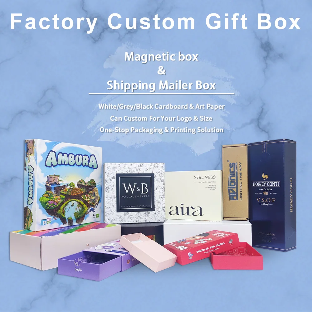 Custom Luxury Cardboard Single Glass Bottle Display Wine Gift Packaging Paper Wine Box Tea Box Beverage Coated Paper Recyclable