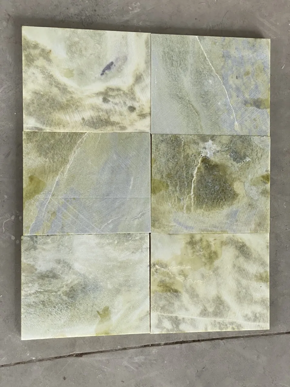 High quality Marble stone big slab small slab cut to size White marble Green mossy vein from Vietnam