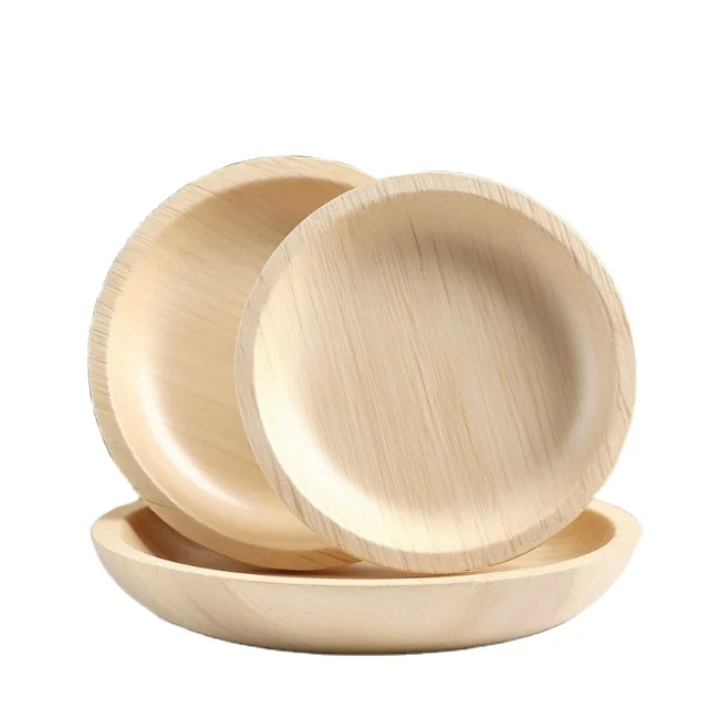 Top Quality Sales For Premium Eco Friendly Biodegradable Disposable Compostable Areca Palm Leaf Bamboo Plates Set Tableware