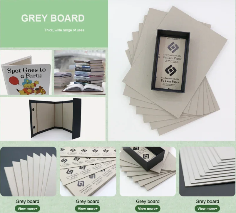 Fu Lam Grey board with duplex surface Grey Board with Double side Duplex paper 0.75-4mm for packing