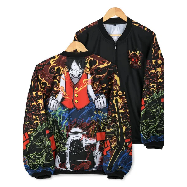 Sublimation Print Fashion Anime Hoodie New Long Sleeve Zipper Breathable Streetwear Y2K Top Men Women Bomber Jacket Halloween