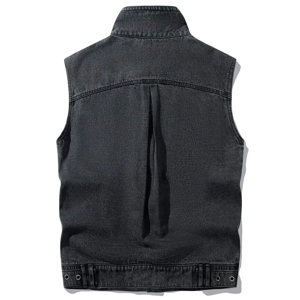 Best Selling Factory Manufactured Men Denim Vest With Front Pockets For Sale Men Sleeveless Denim Vest