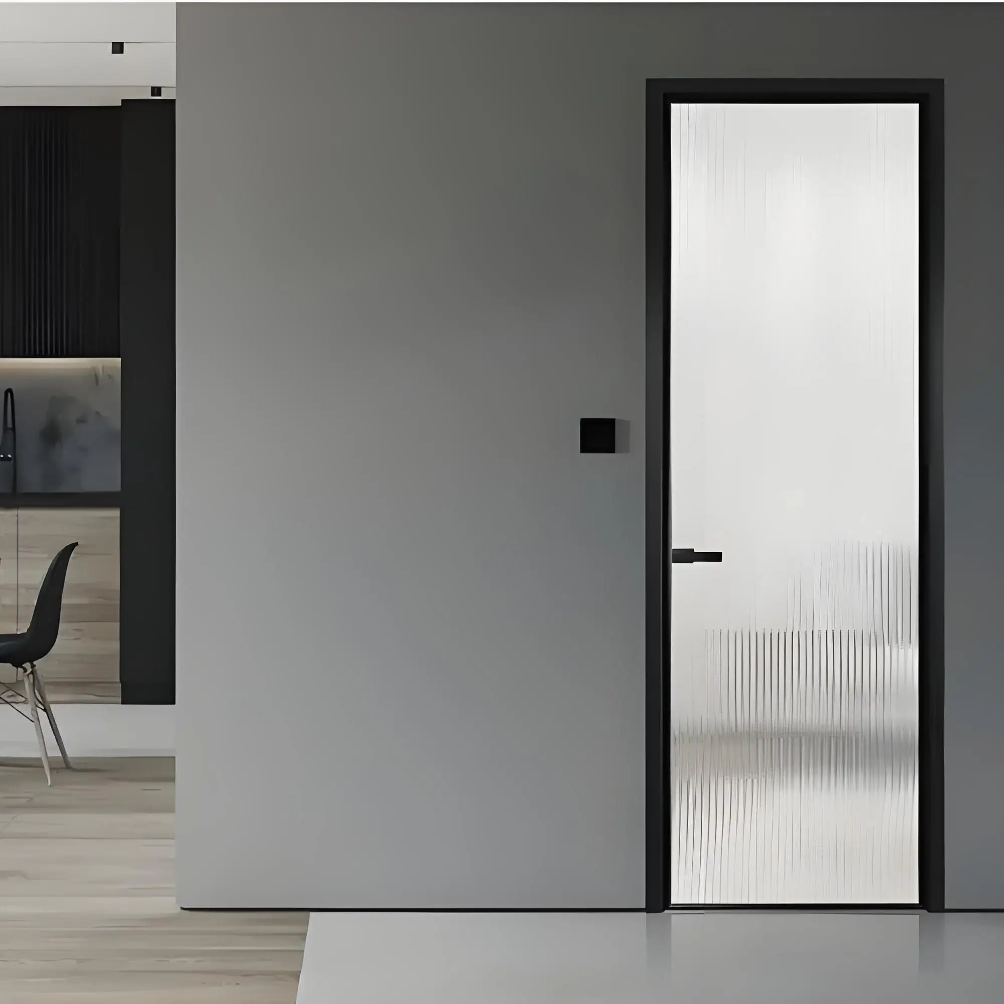 Black Aluminum Glass French Door Hardware Office Kitchen Interior Swing Casement with Pivot Lock Exterior Other Doors