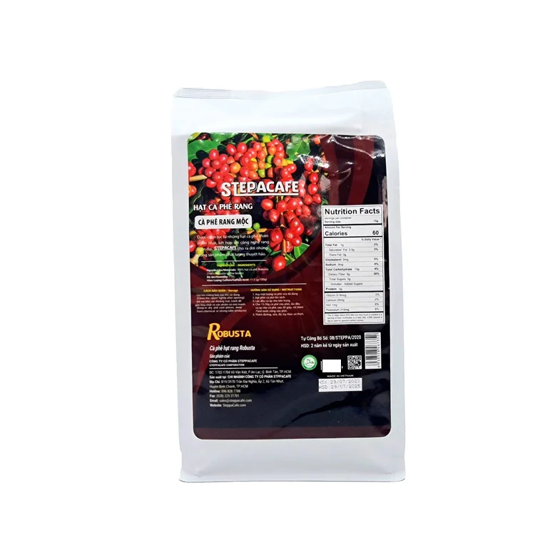 Vietnam Manufacturer Private Label Coffee Beans Robusta Roasted Coffee Beans With 500g/bag 100% Robusta Roasted Coffee Beans