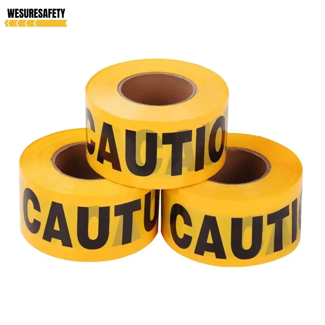 Customize Yellow Underground Security Hazard Signal Caution Printed 50mmx100m Caution Plastic PE Warning Tape
