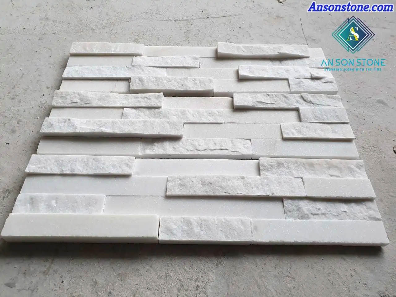 Pure White Marble Wall Panel 6 Lines For Interior And Exterior Design